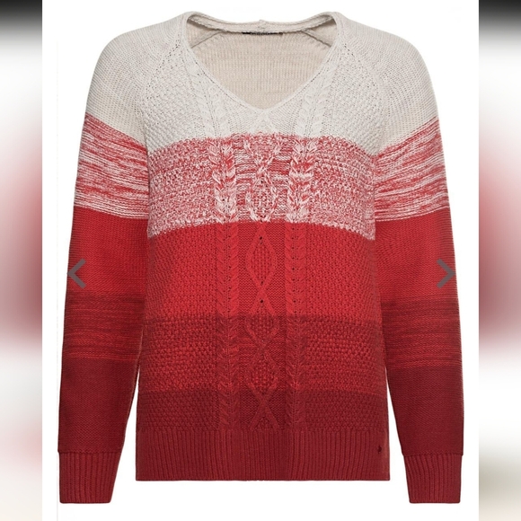 Olsen Europe Red Maple Cable Cotton Knit Sweater Size XL NWT - Picture 2 of 14
